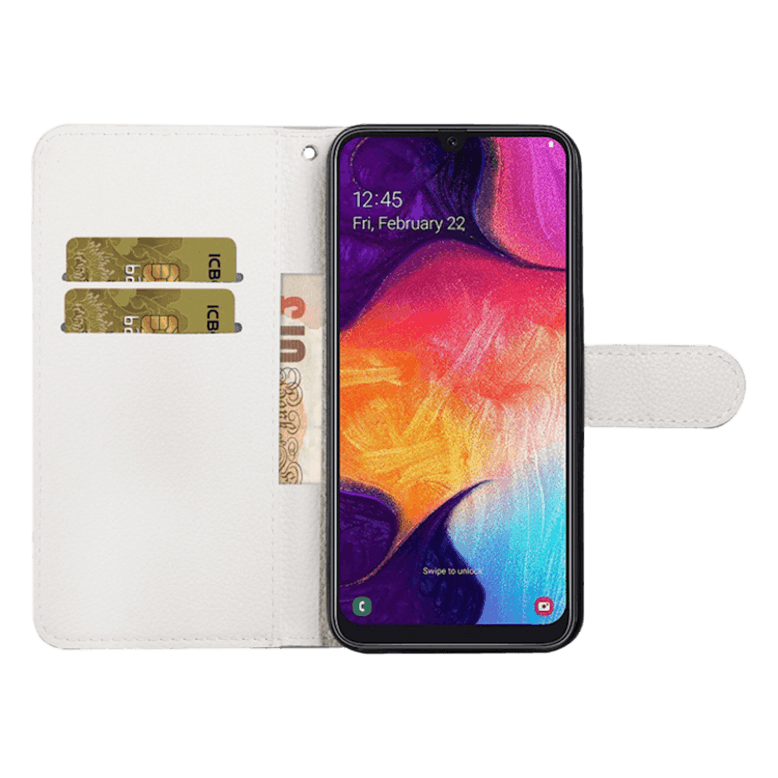 Mocaa Samsung Galaxy A41 Bling Bookcase Hoesje Love Wit