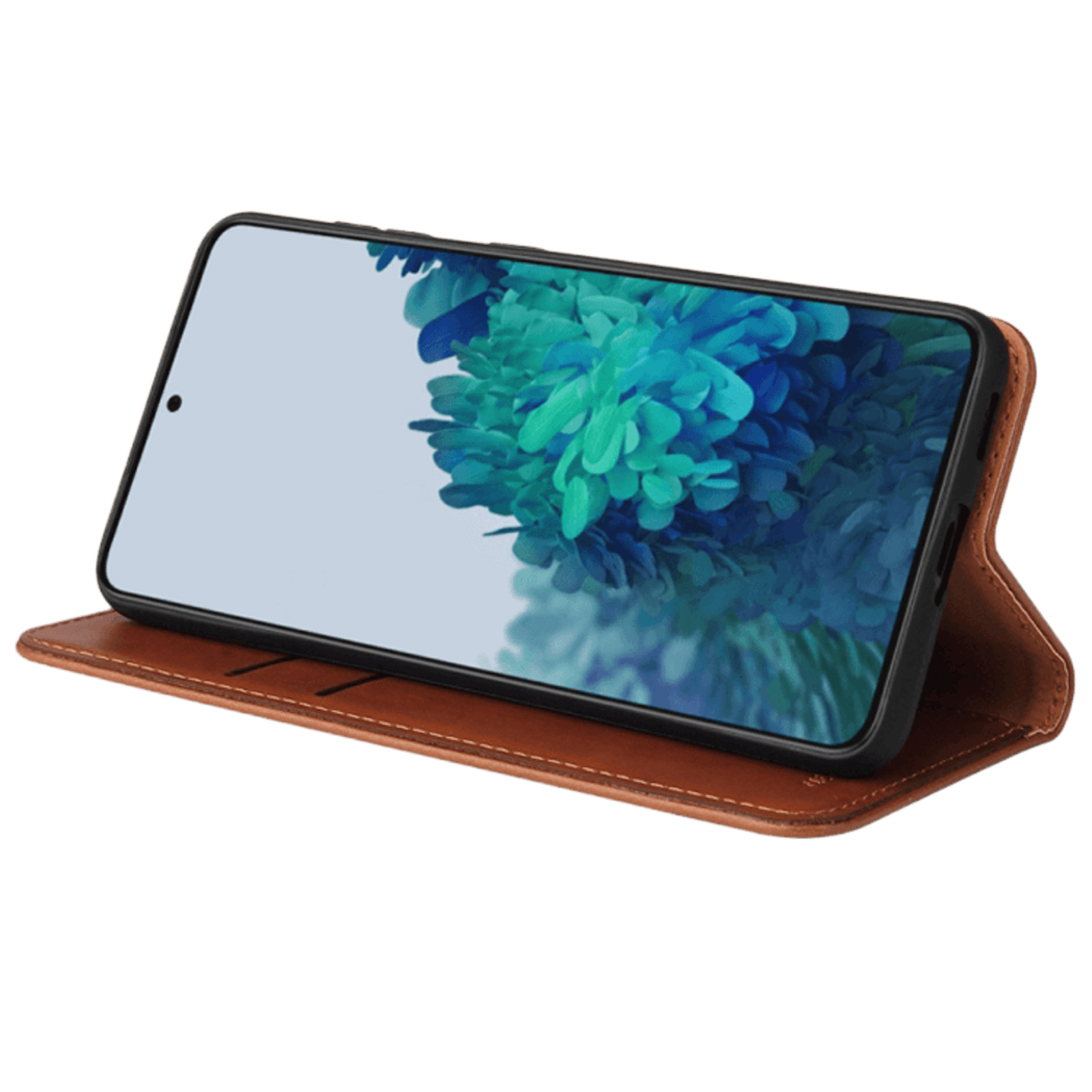 Fierre Shann Samsung Galaxy S21 Plus Slim Wallet Hoesje Bruin