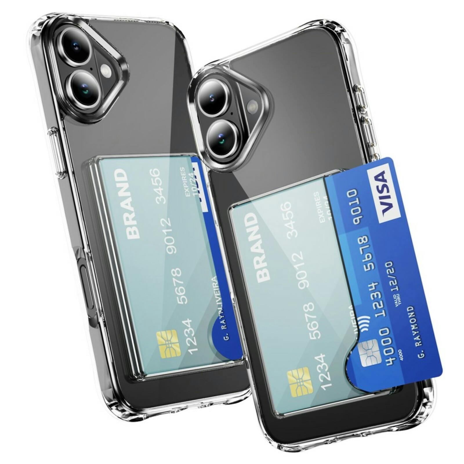 CaseBody Apple iPhone 16 Plus Shockproof Hoesje met Pasruimte Transparant