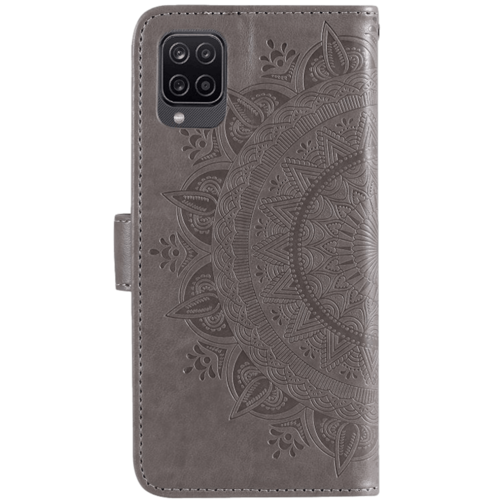 Comfycase Samsung Galaxy A12 Hoesje voor Pasjes Gravure Grijs