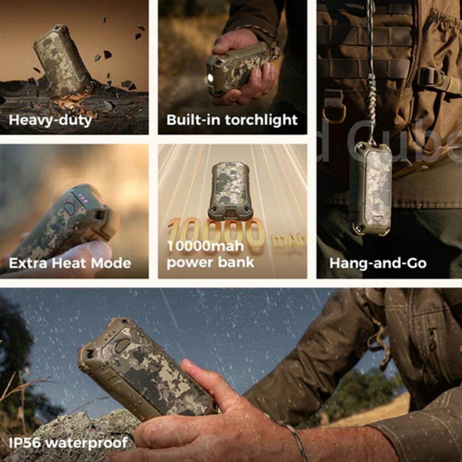 Ocoopa UT4 Extreme Hand Warmer Powerbank Camouflage 10.000 mAh