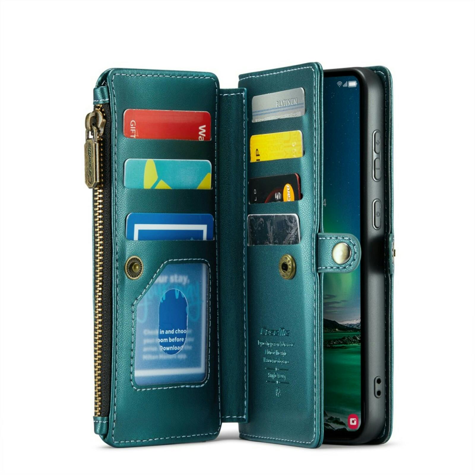 Caseme Samsung S24 FE Clutch Wallet met Koord Groen