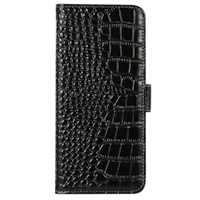 Mocaa Samsung Galaxy A35 Croco Book Case Leer Zwart