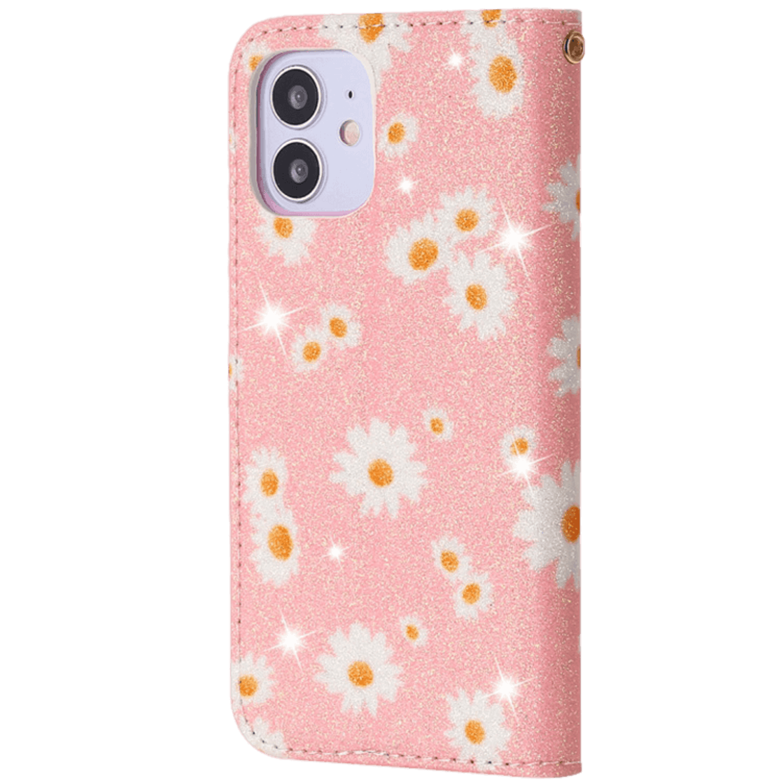 Comfycase iPhone 12 (Pro) Daisy Bookcase Hoesje Roze
