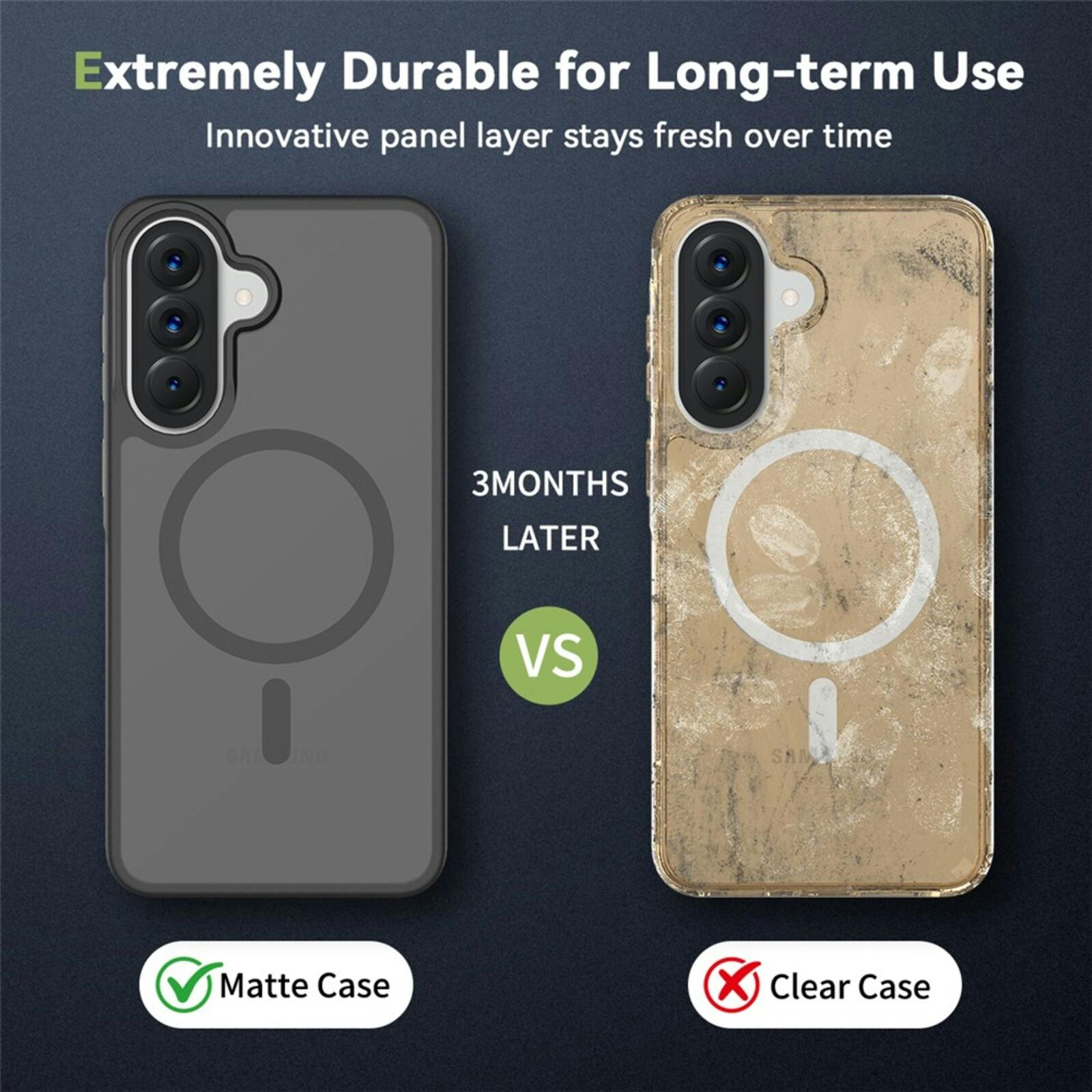 CaseBody Samsung Galaxy A57 Slim Anti-Shock MagSafe Hoesje Zwart