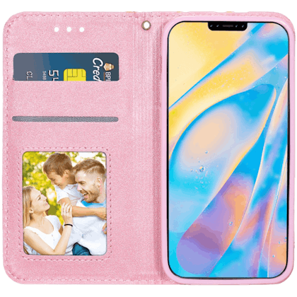 Comfycase iPhone 12 (Pro) Daisy Bookcase Hoesje Paars