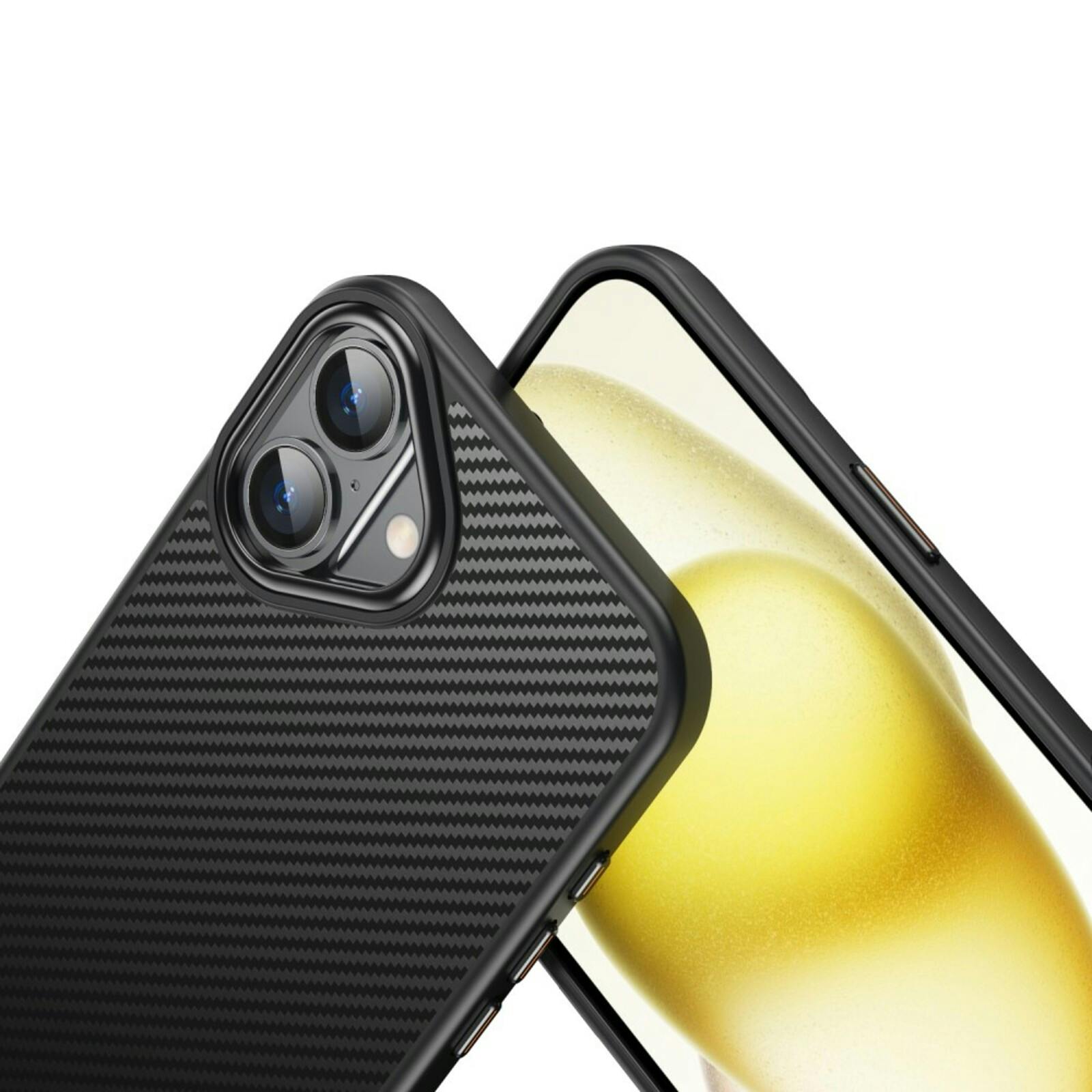 Mocaa iPhone 16 Slim Carbon Pantser MagSafe Case Zwart