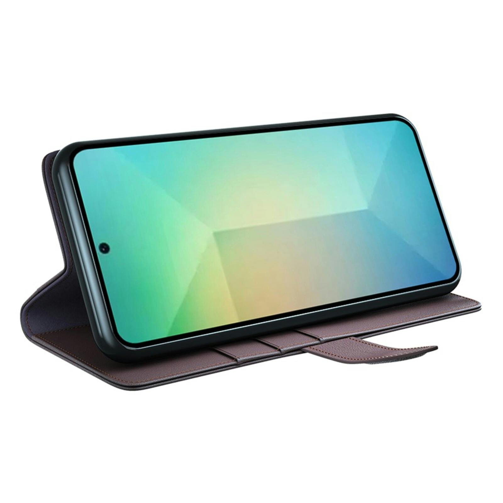 Fonexio Samsung Galaxy 25 Luxe Lederen Book Case Bruin