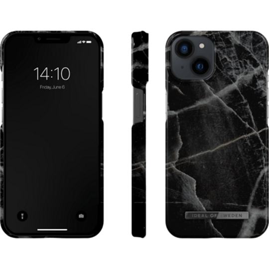 Ideal of Sweden iPhone 14 Plus Fashion Hoesje Black Thunder Marble - Voorkant