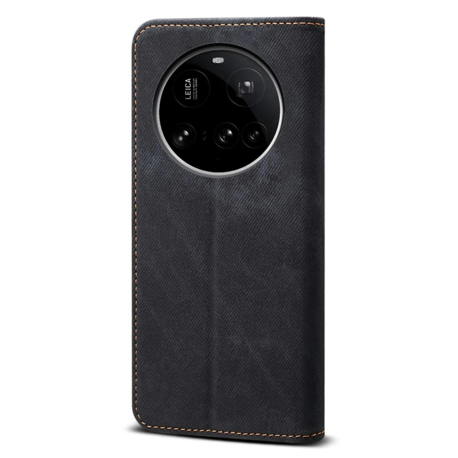 CaseBody Xiaomi 15 Ultra Denim Bookcase Hoesje Zwart