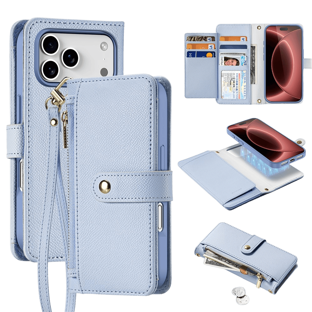 DUX DUCIS iPhone 18 Pro Max 2-in-1 Leren Book Case met Afneembare Portemonnee Blauw