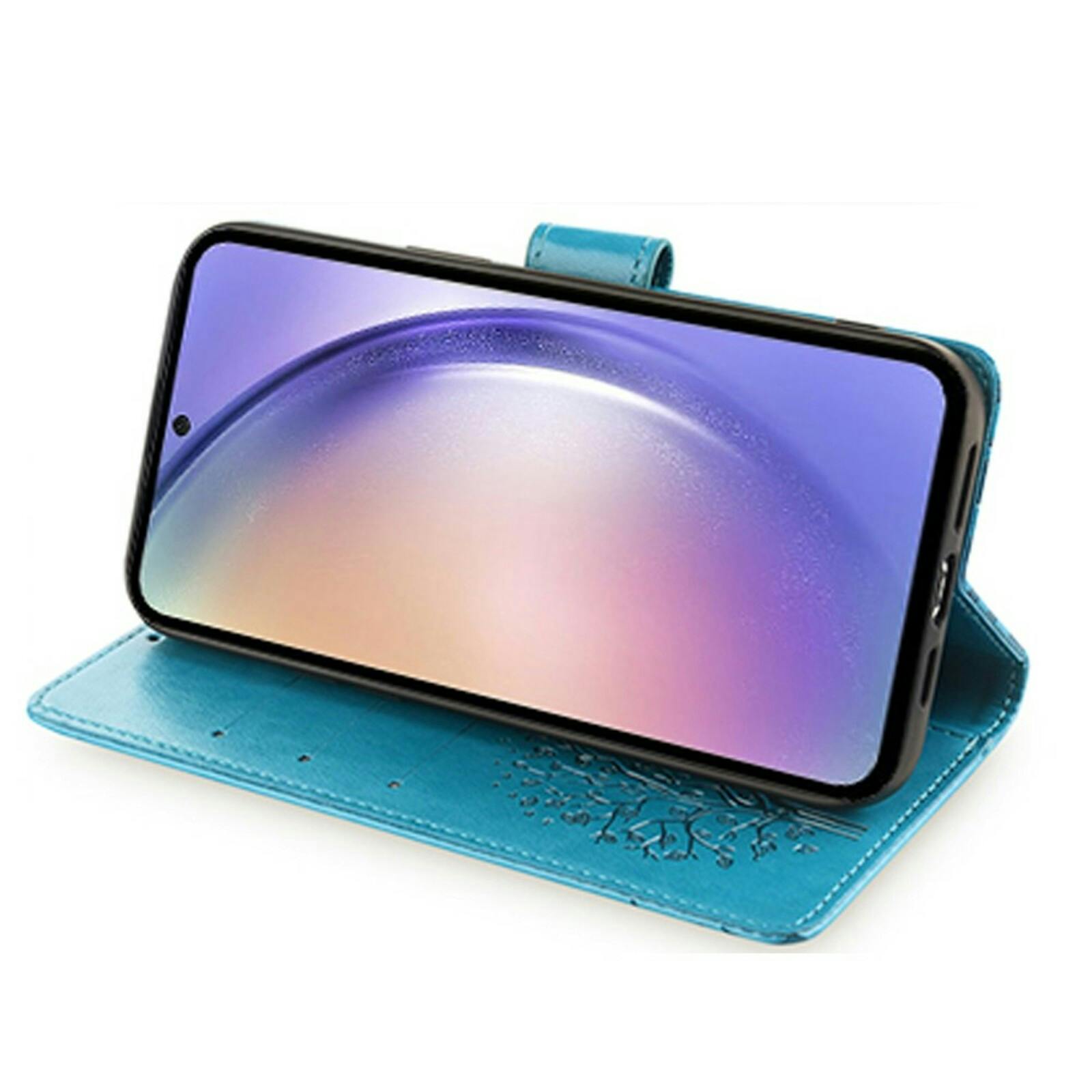 Mocaa Samsung Galaxy S23 Bookcase Gravure Hertjes Blauw