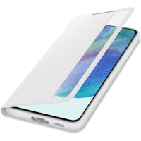 Samsung Galaxy S21 FE Doorzichtig View Hoesje White - Voorkant