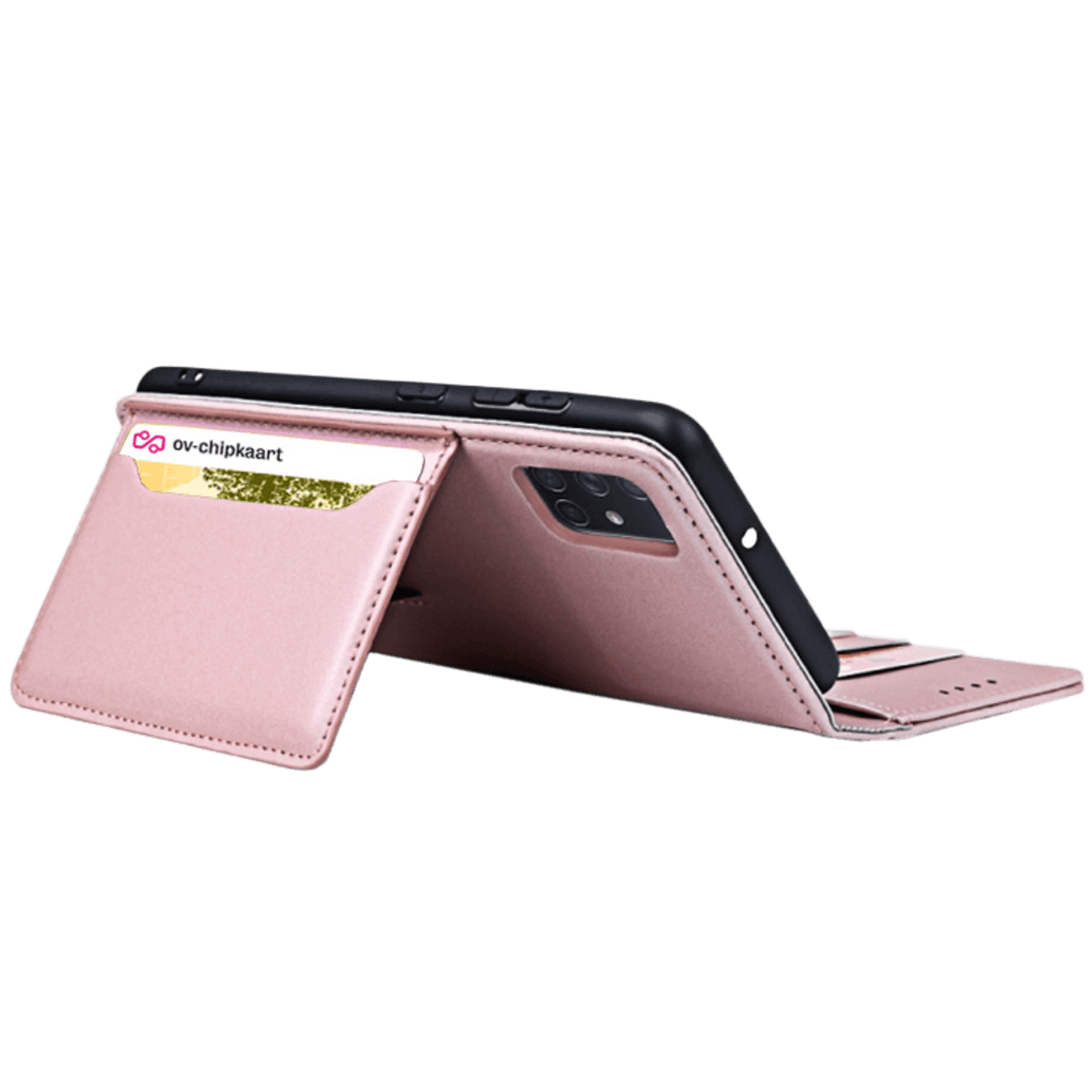 CaseBody Samsung Galaxy A71 BESTE KOOP - Lux Bookcase Hoesje Roségoud