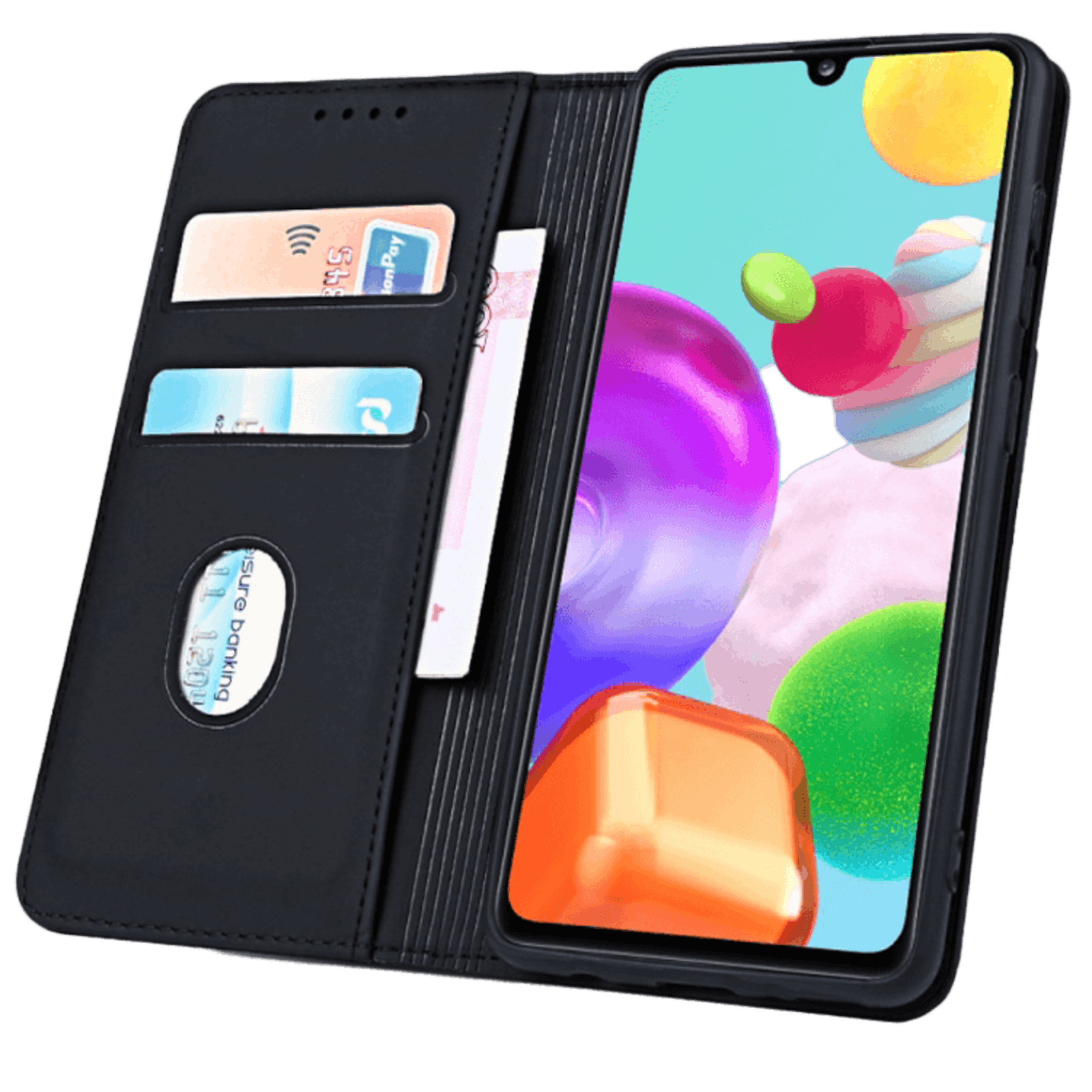 CaseBody Samsung Galaxy A41 BESTE KOOP - Lux Bookcase Hoesje Zwart