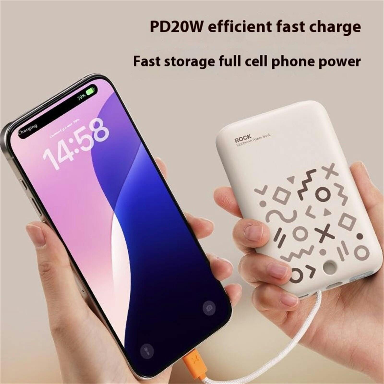 ROCK 10.000mAh MagSafe On-the-Go Powerbank Beige 10.000 mAh