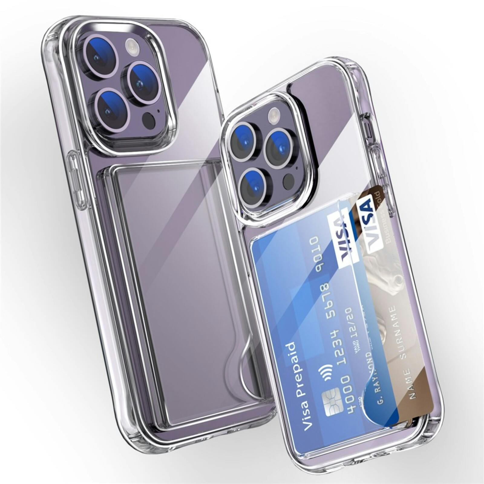CaseBody Apple iPhone 15 Pro Shockproof Hoesje met Pasruimte Transparant