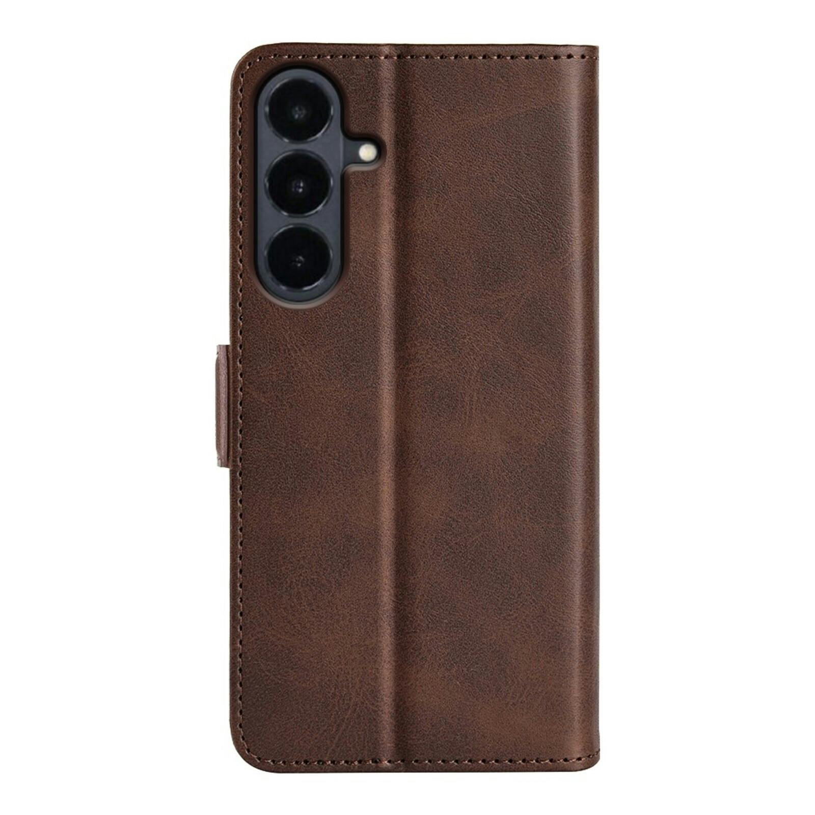 CaseBody Samsung Galaxy S26 FE Real Leather Wallet Hoesje Bruin