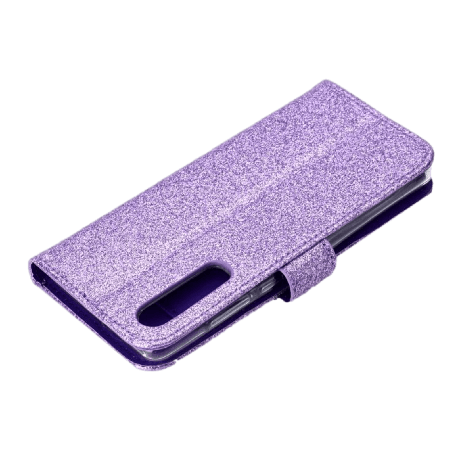 TwoTone Huawei P30 glitter hoesje met pasruimte en spiegel Paars