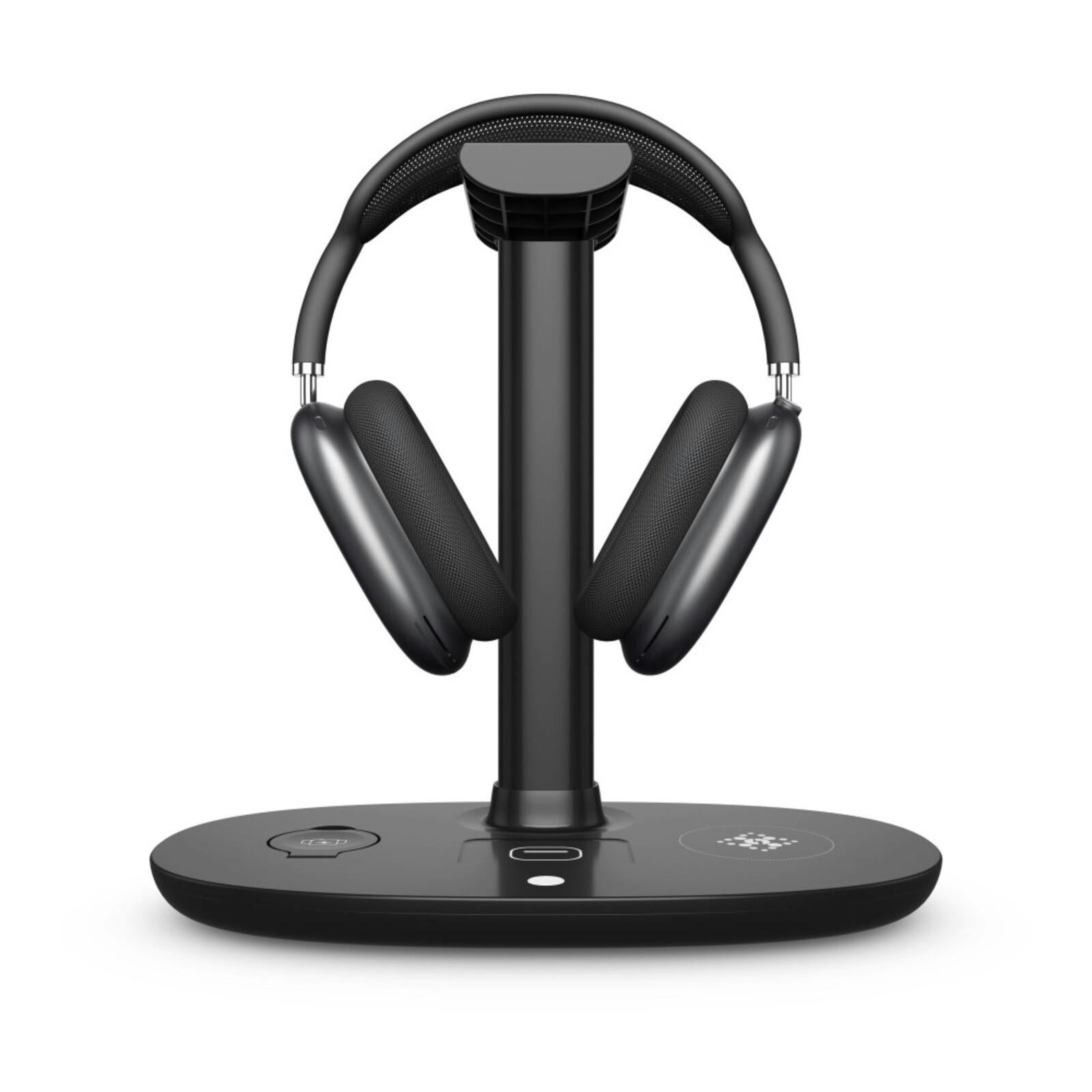 Mocaa 4-in-1 Draadloze Lader en Koptelefoon Standaard Zwart