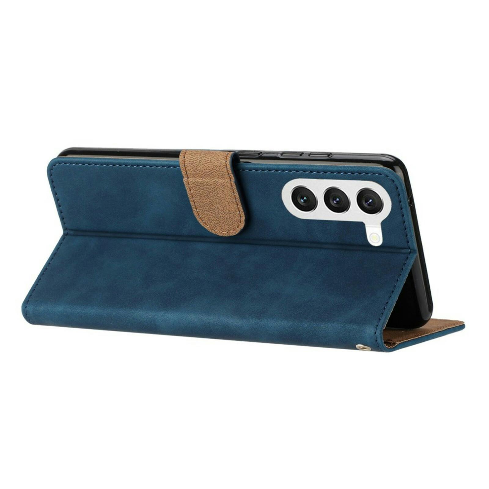 Comfycase Samsung Galaxy S23 Vlinder Suède Portemonnee Hoesje Blauw