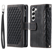 Comfycase Samsung Galaxy S23 Zipper Wallet Hoesje met Polskoord Zwart