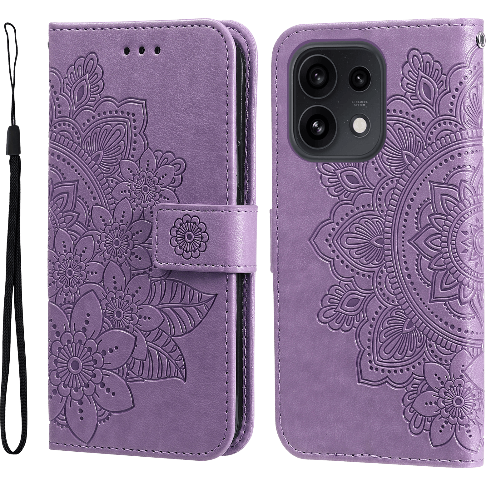 Comfycase OPPO Reno16 Pro 5G Mandala Wallet Paars