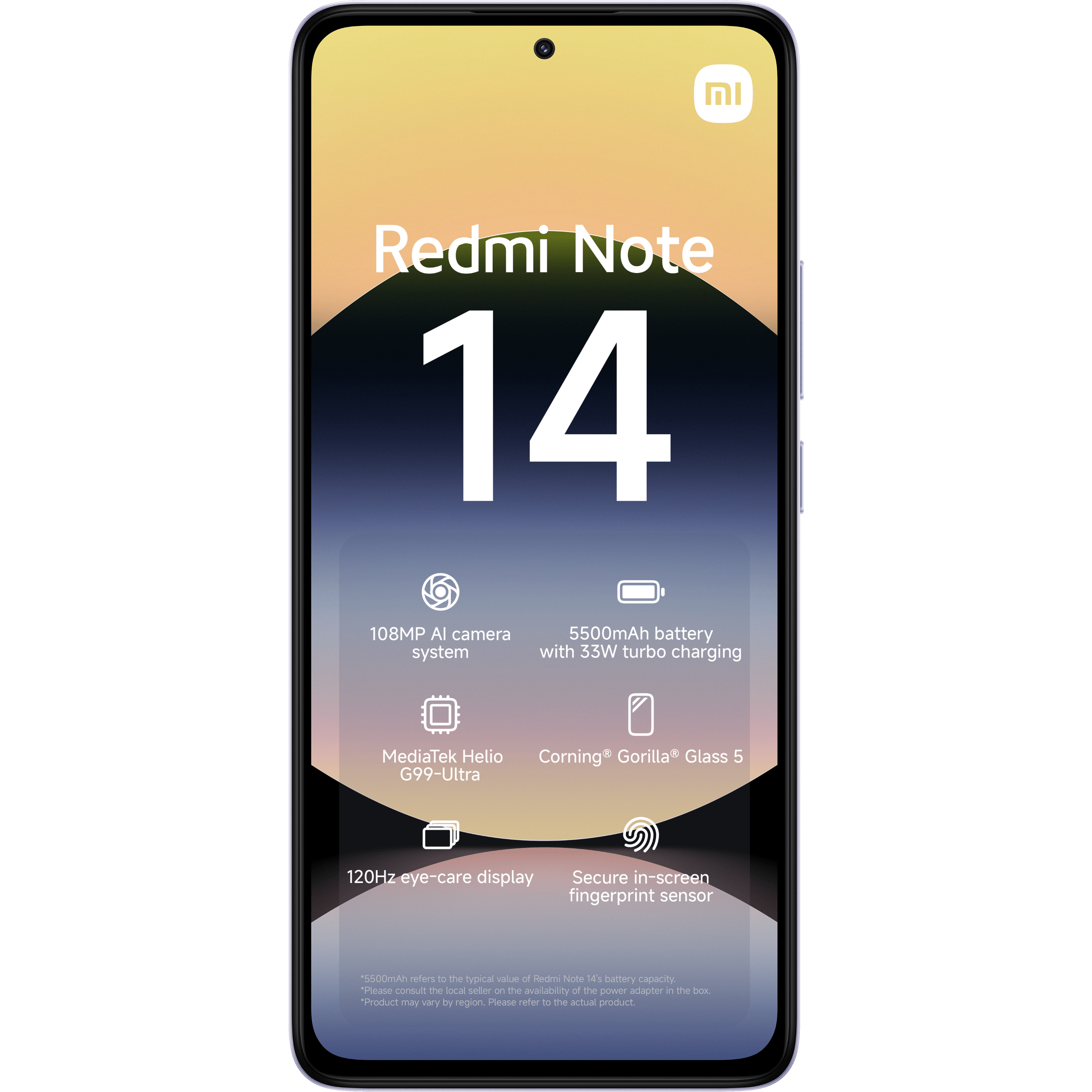 Xiaomi Redmi Note 14 Mist Purple - Voorkant