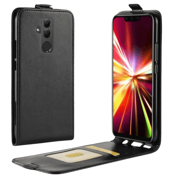 Comfycase Huawei Mate 20 Lite Verticale Flip Cover met Pasruimte Zwart