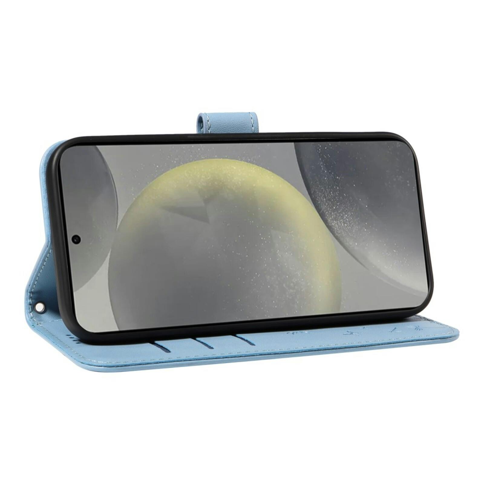 Comfycase Samsung S25 / S24 Dandelion Bookcase Hoesje Lichtblauw