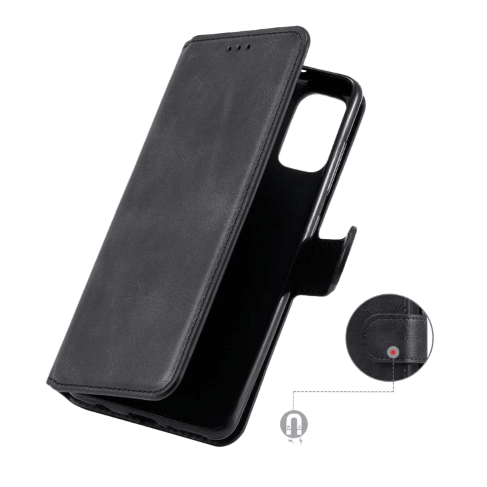 Mocaa Samsung Galaxy A41 Slim-Fit Boek Hoesje Zwart