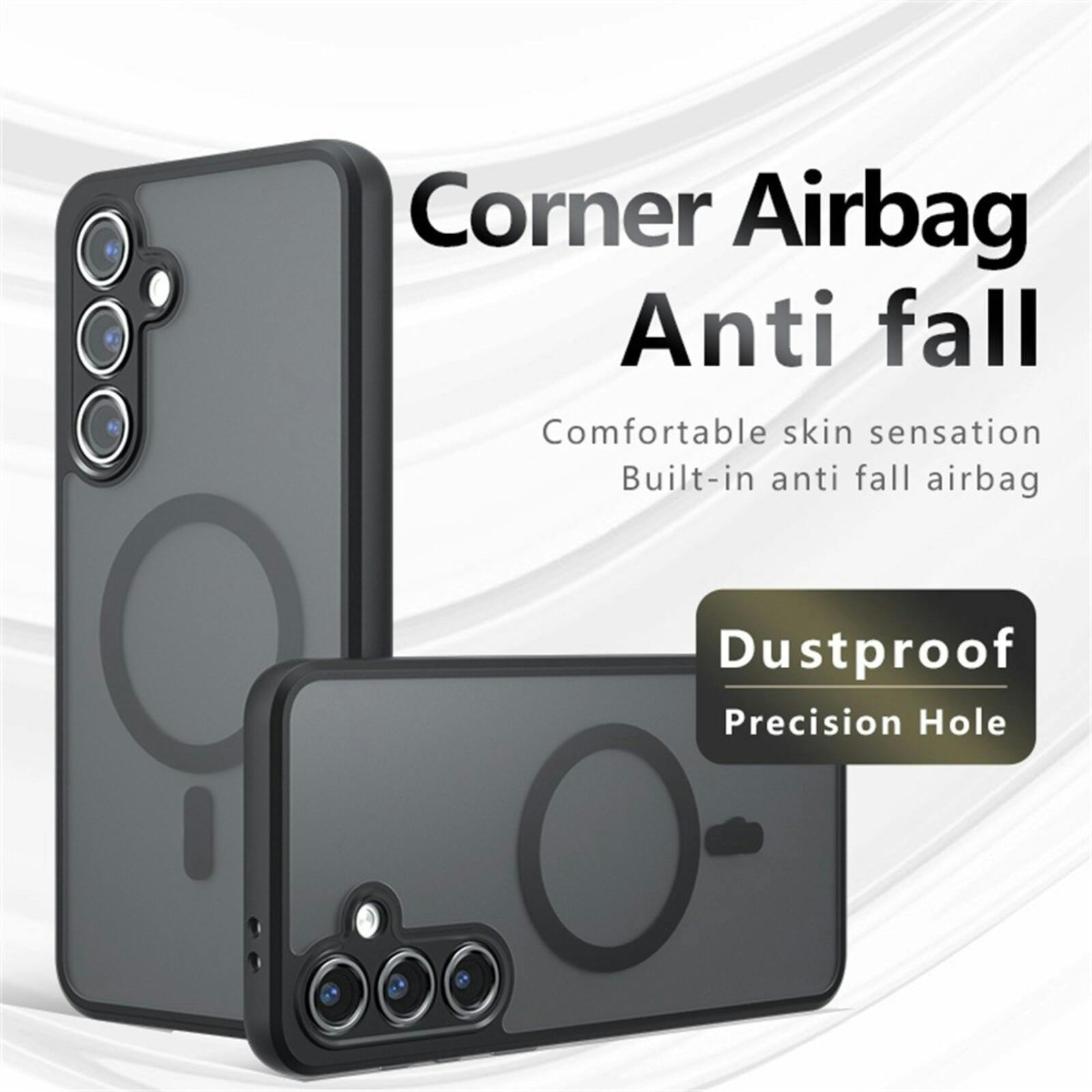 CaseBody Samsung Galaxy S25 MagSafe Mat Hoesje Zwart