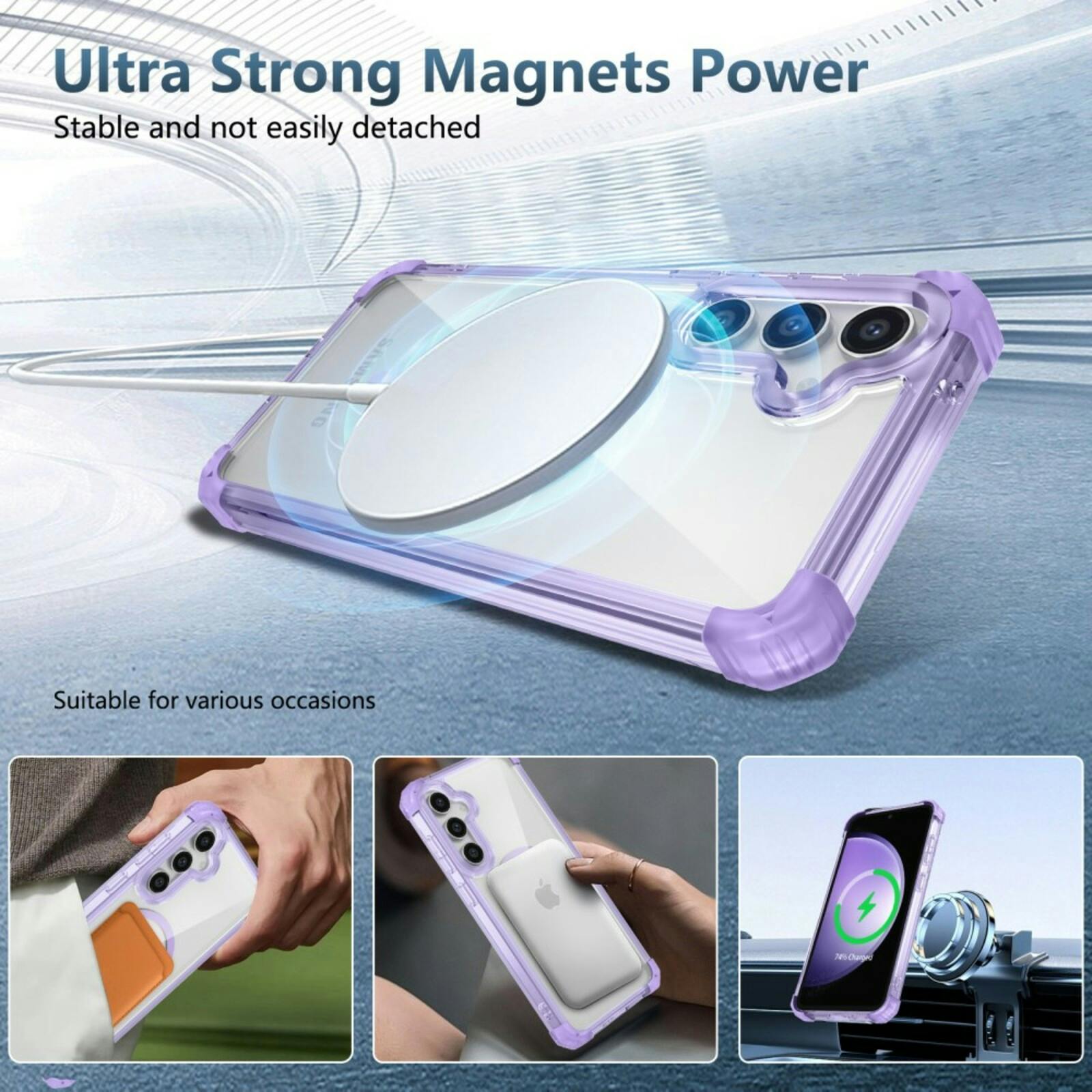 Comfycase Samsung Galaxy S23 FE Impact MagSafe Hoesje Paars