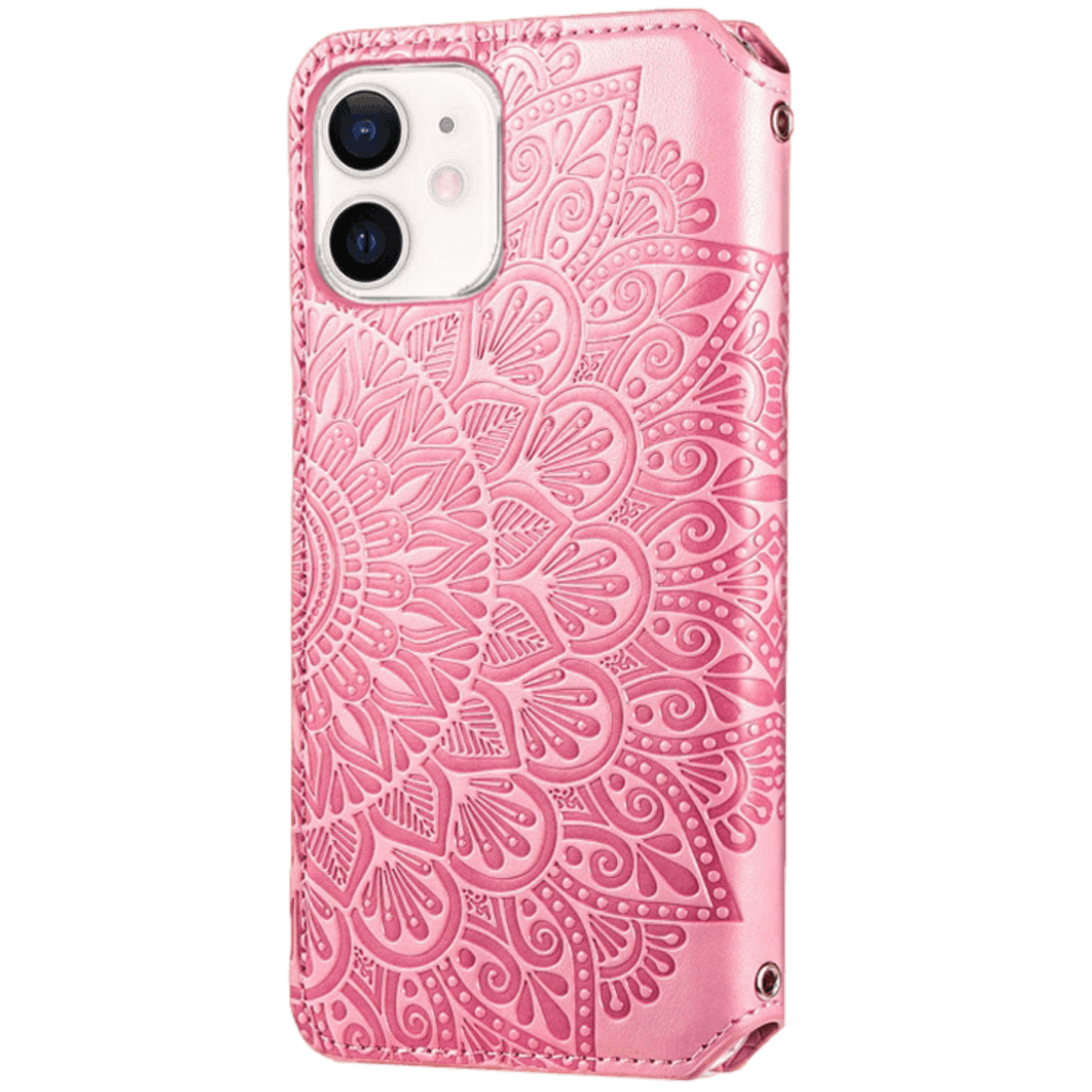 Mocaa iPhone 12 (Pro) Designz Magnetic Mandala Wallet Case Roze
