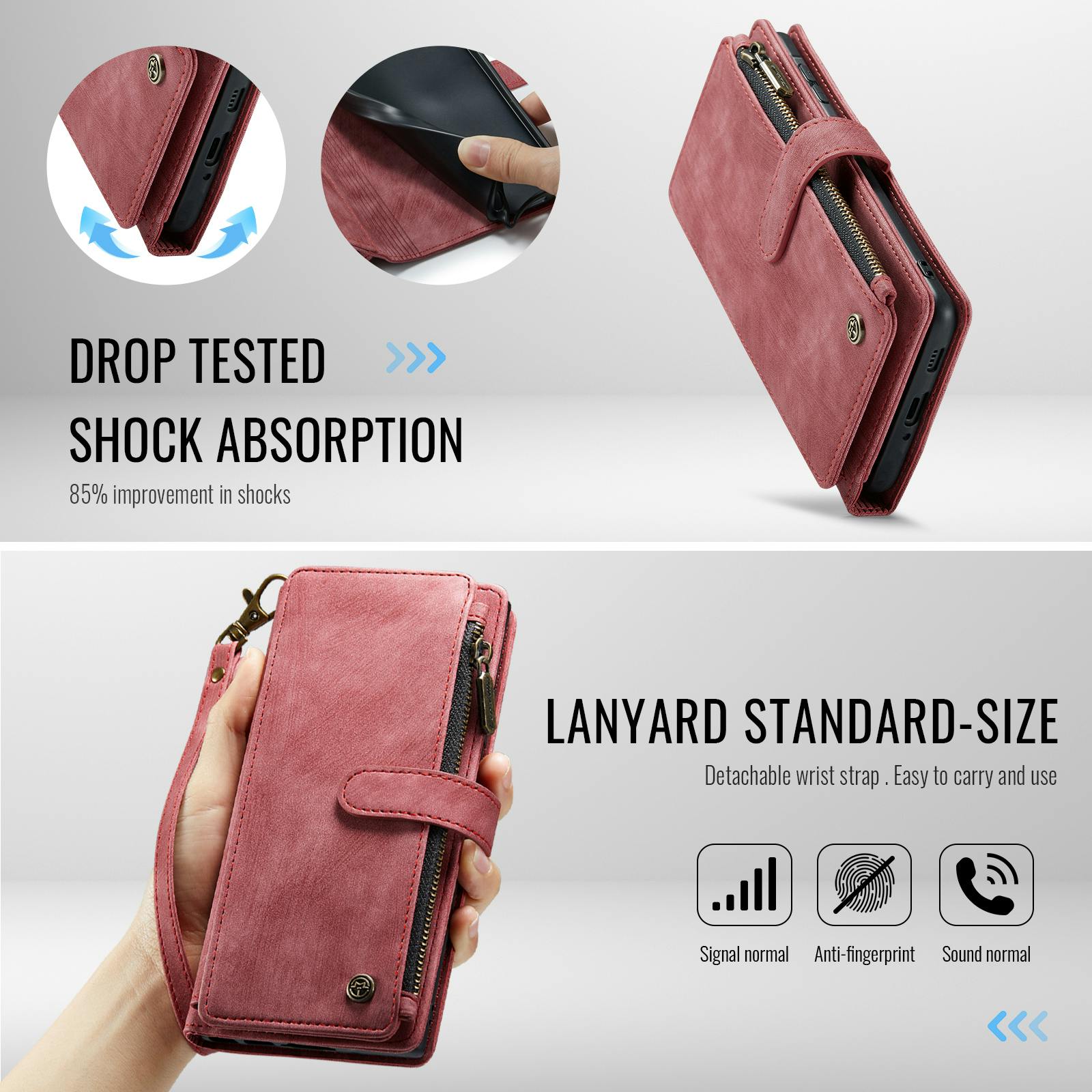 Caseme Samsung Galaxy A57 Vintage Wallet Hoesje Rood
