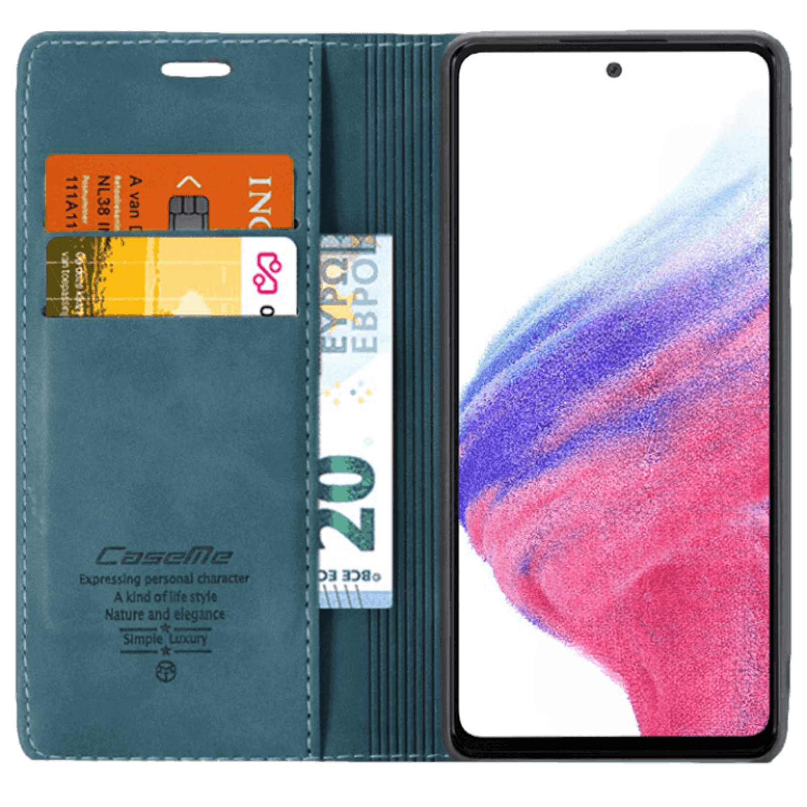 Caseme Samsung Galaxy A54 Business Wallet Bookcase Hoesje Blauw