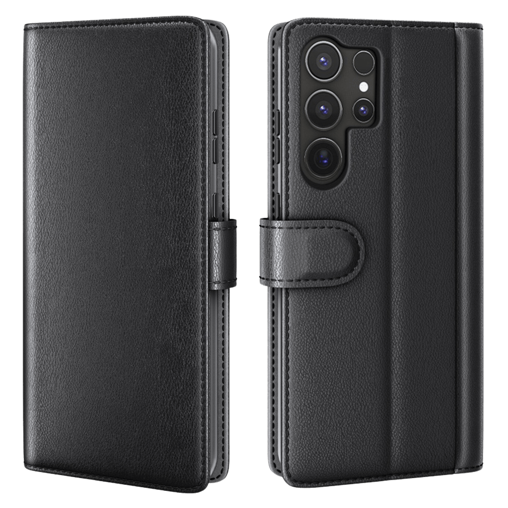 Amorus Samsung Galaxy S26 Ultra Luxe Lederen Bookcase Zwart