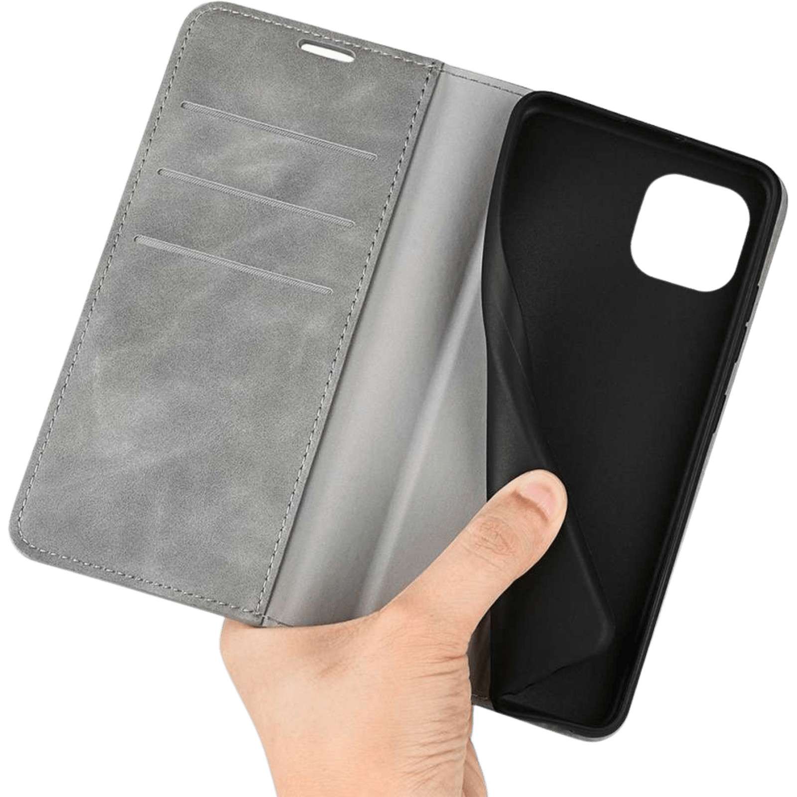 Just in Case iPhone 14 Plus Portemonnee Hoesje Grijs