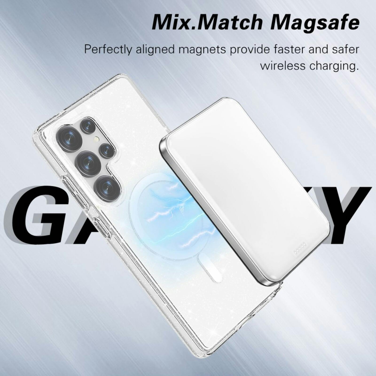 Mocaa Samsung S25 Ultra Glitz MagSafe Beschermhoesje Transparant