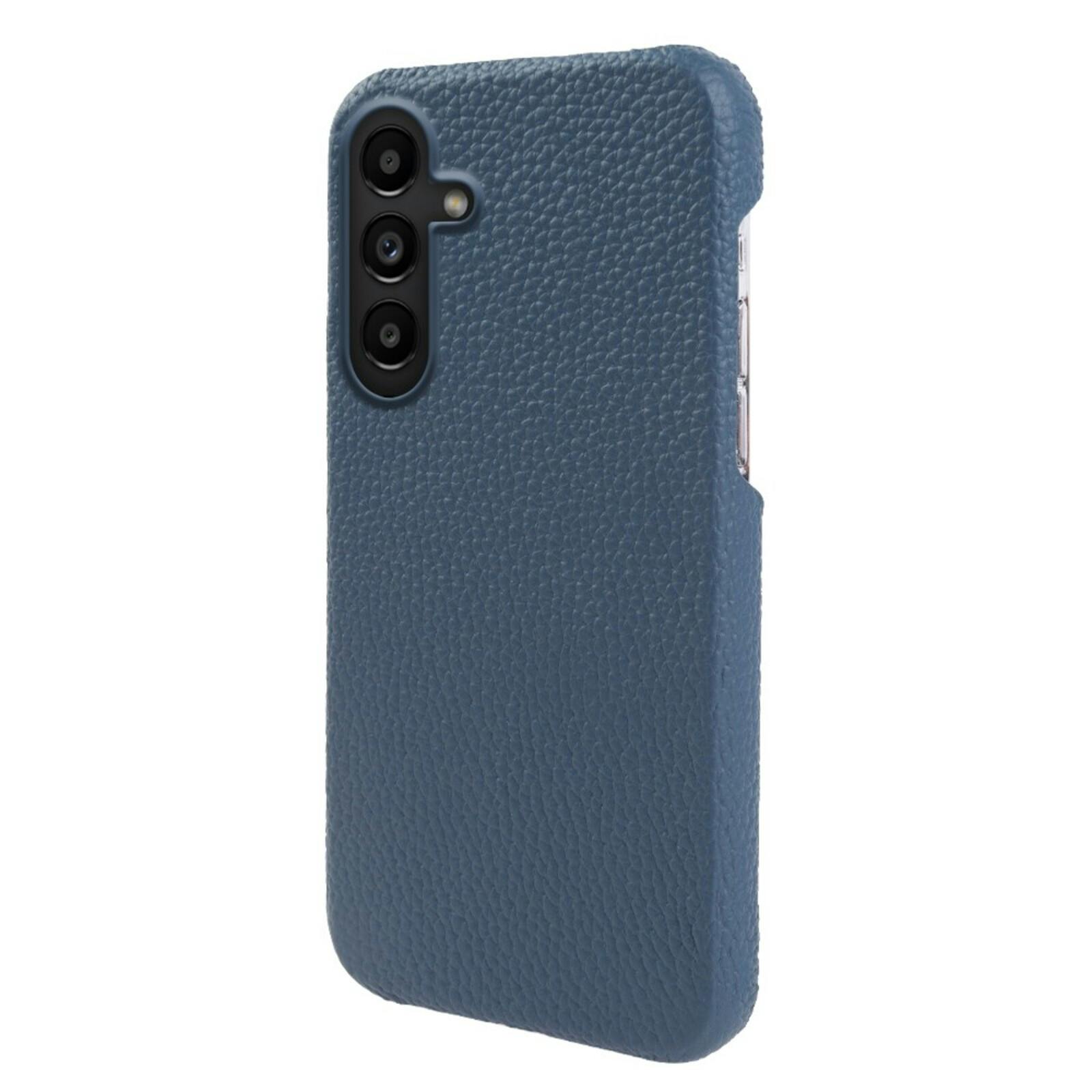 Fashion Samsung Galaxy A57 Magnetisch Hoesje Echt Leer Blauw