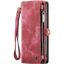 Caseme Galaxy S23 Vintage Portemonnee Hoesje Rood - Voorkant