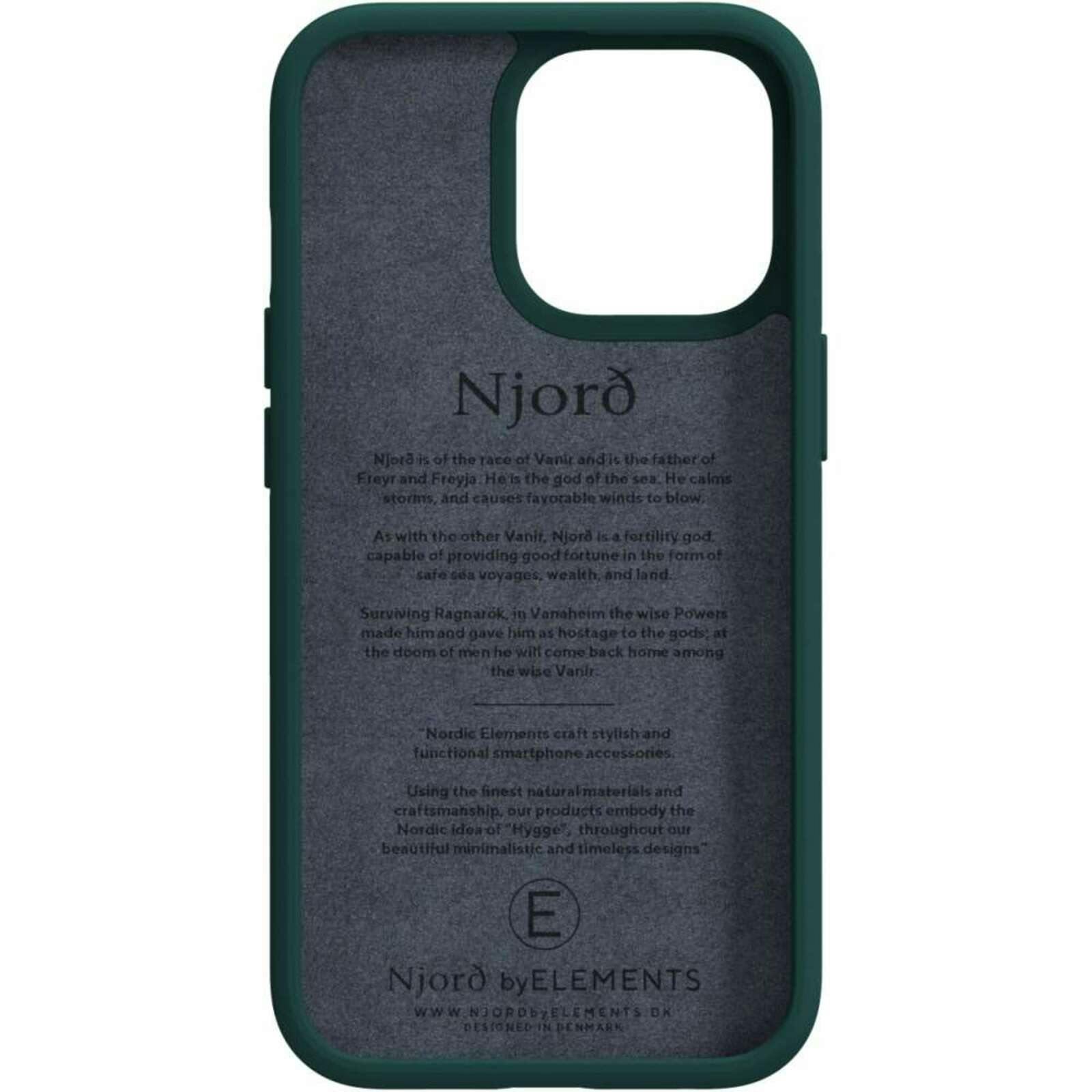 Njord byELEMENTS iPhone 13 Pro Salmon Leren Hoesje Green