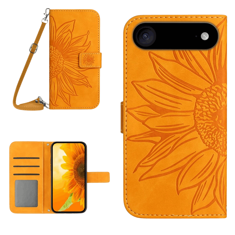 Mocaa Apple iPhone 17 Air Sunflower Bookcase met Koord Geel