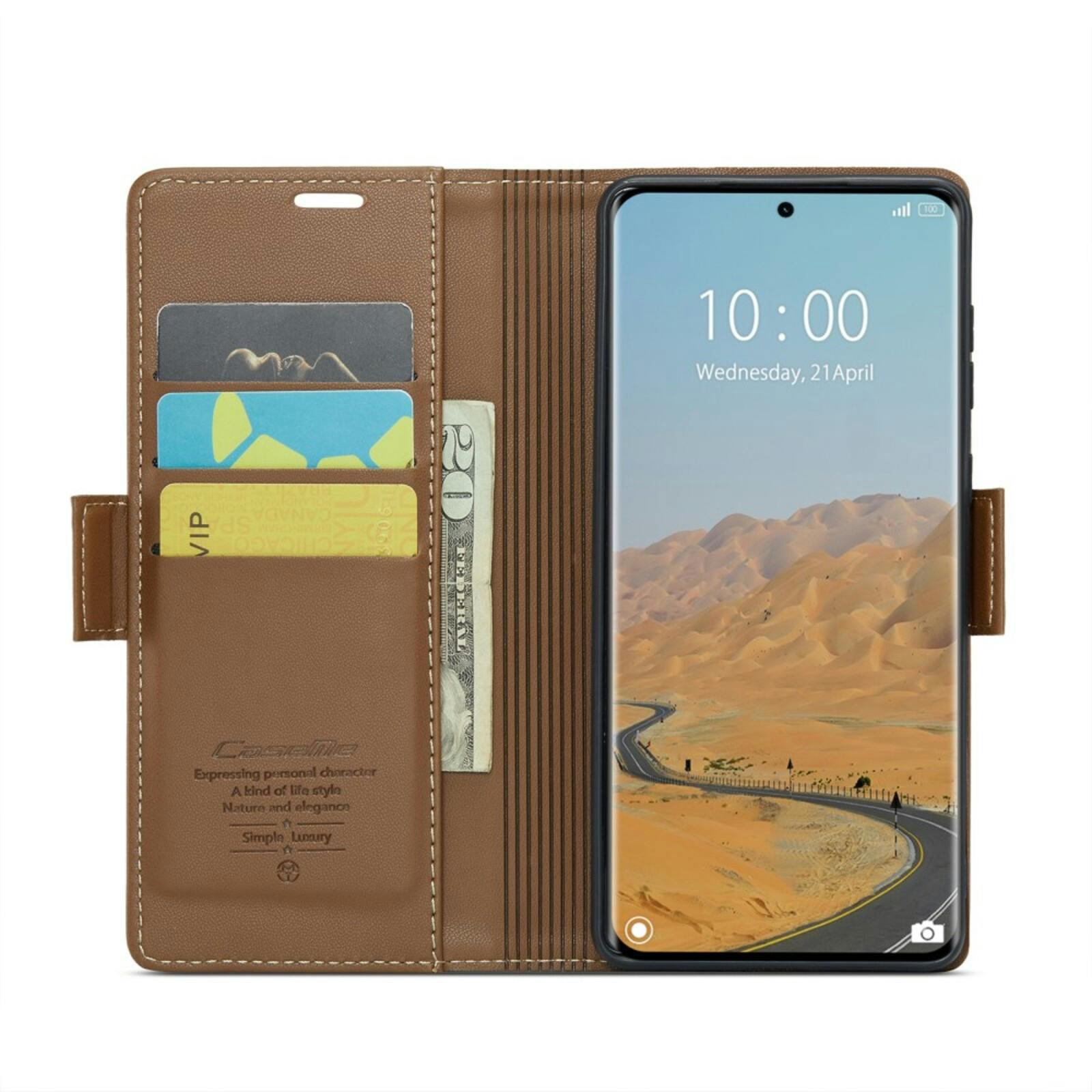 Caseme Xiaomi Redmi Note 14 Pro(+) Bookcase Hoesje Bruin