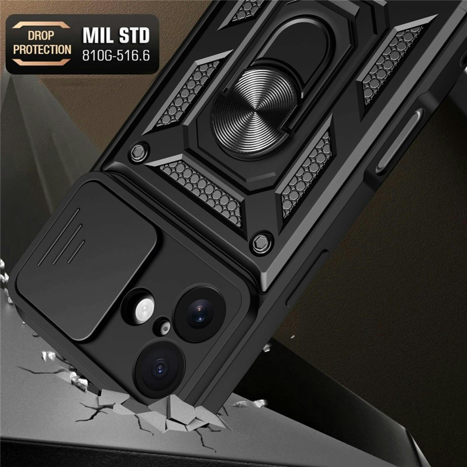 CaseBody Apple iPhone 17 Shield Case met Camera-schuif Zwart