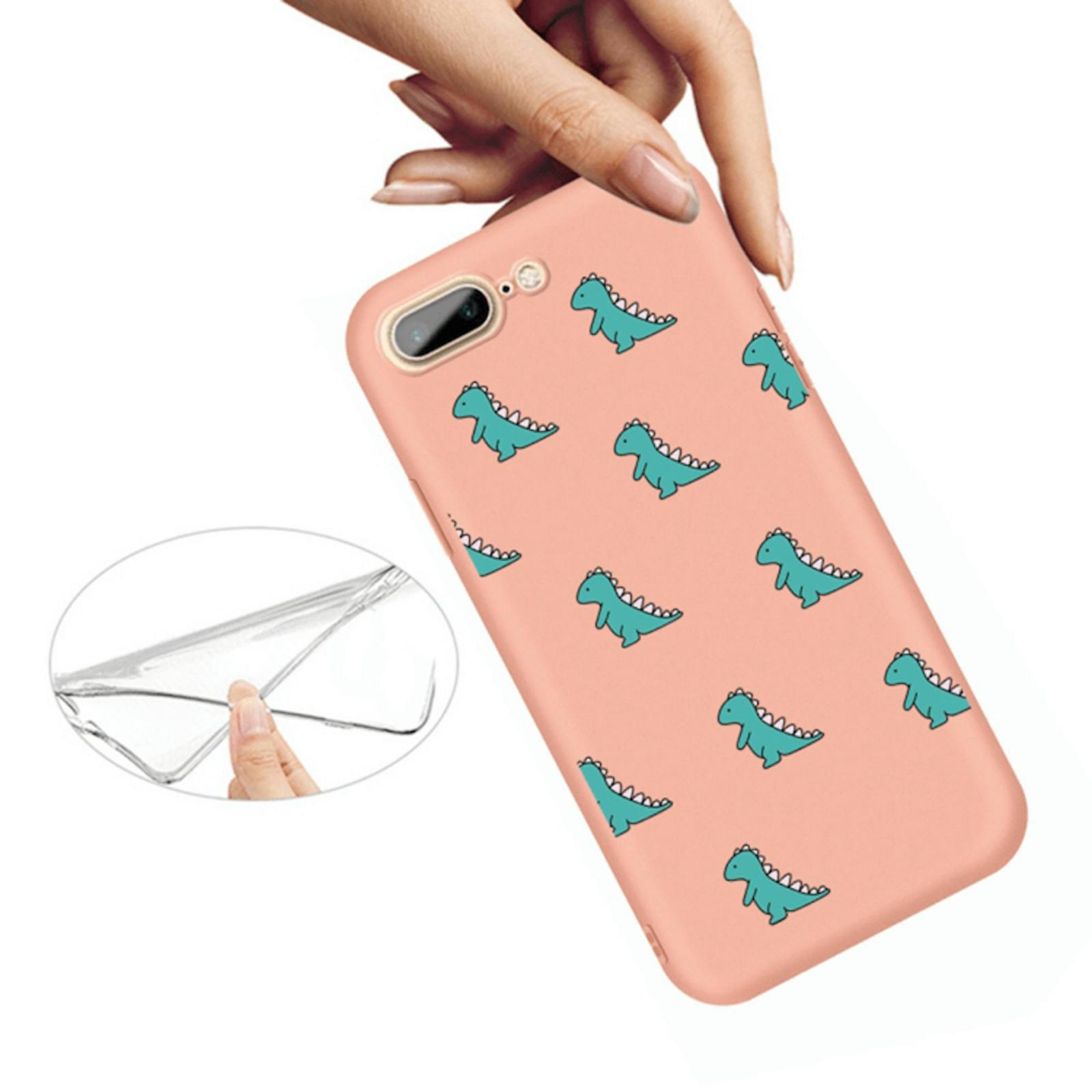 Mocaa iPhone 7 Plus / 8 Plus Dino Case Orange