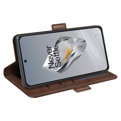 Comfycase OnePlus 12 Bookcase Hoesje Bruin