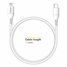 Accezz Lightning naar USB-C kabel 1m White - Voorkant