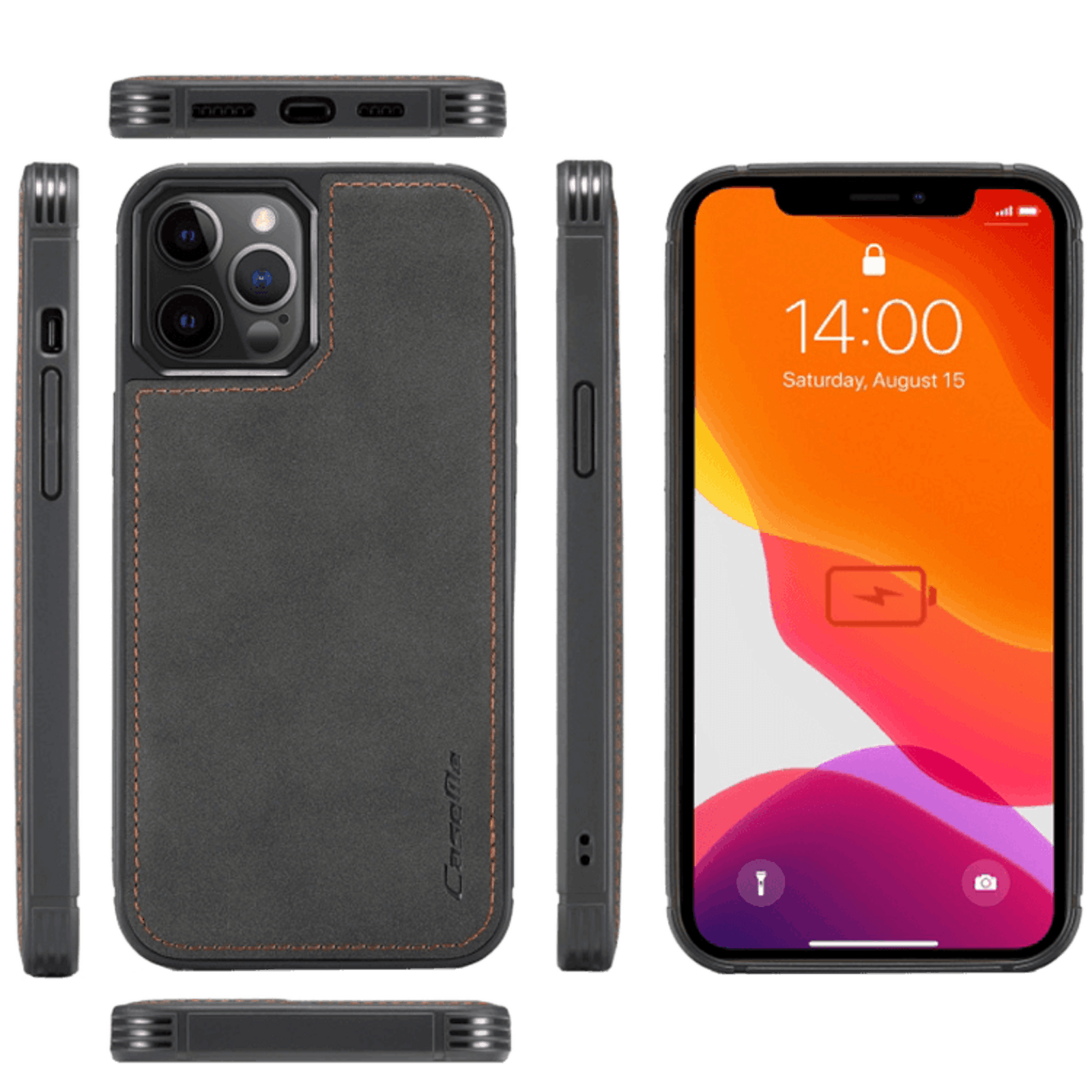 Caseme iPhone 12 Pro Max 2 in 1 Luxury Wallet Zwart