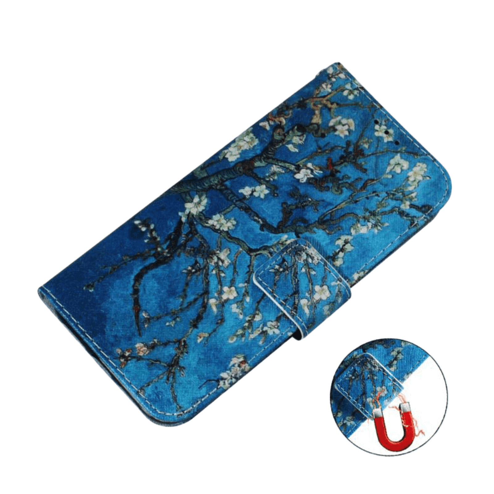 Comfycase Huawei P40 Lite bookcase hoesje van gogh's bloesem Blauw
